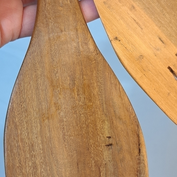 Vintage 1970's Hand Carved Wooden African Serving Utensils Giraffe Handles - Picture 5 of 12